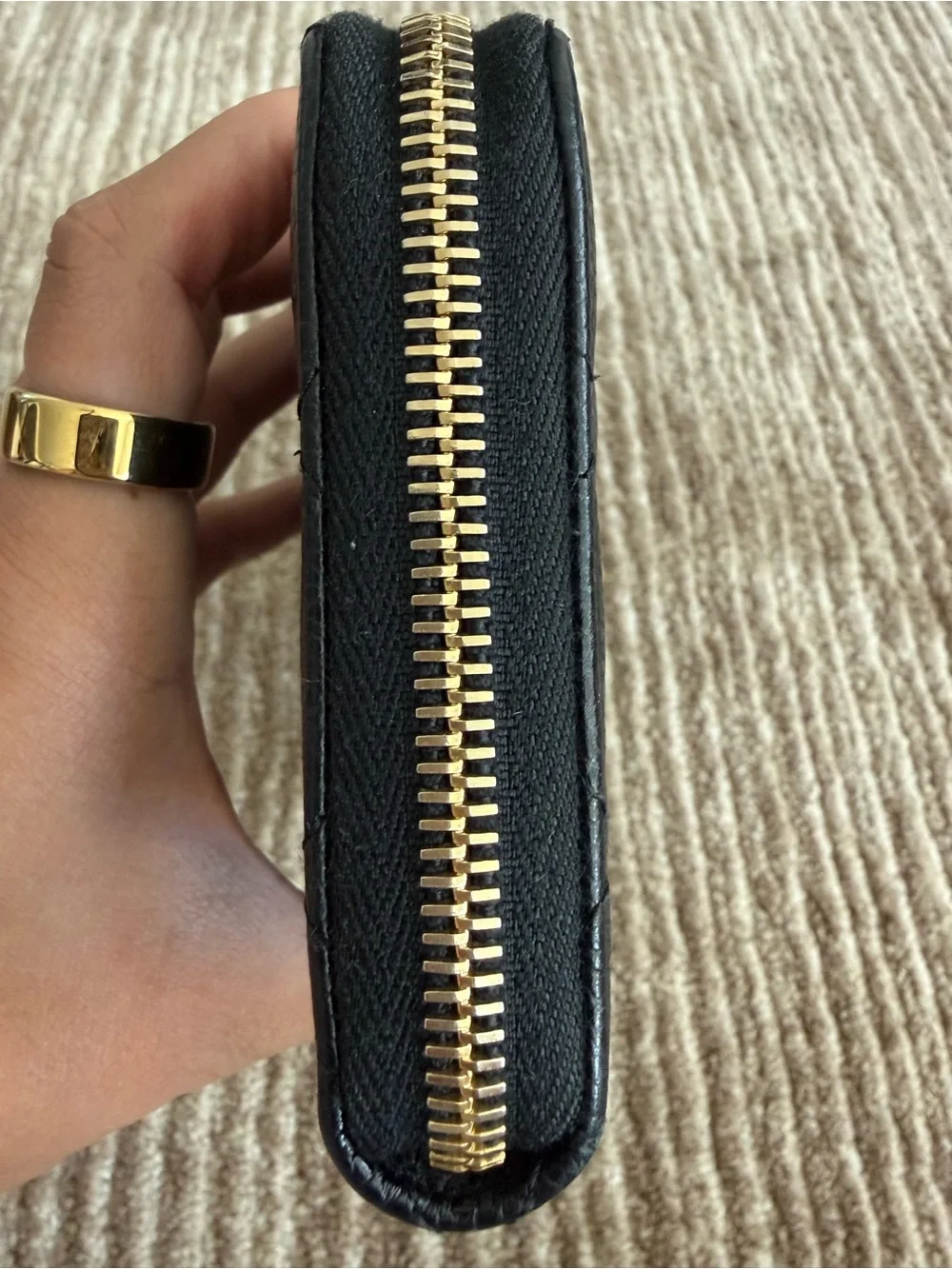 Chanel Black Quilted Caviar Zip Around Wallet - PRICE FIRM